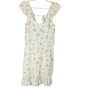 Free People Floral Midi Dress - Cream with Yellow and Pink